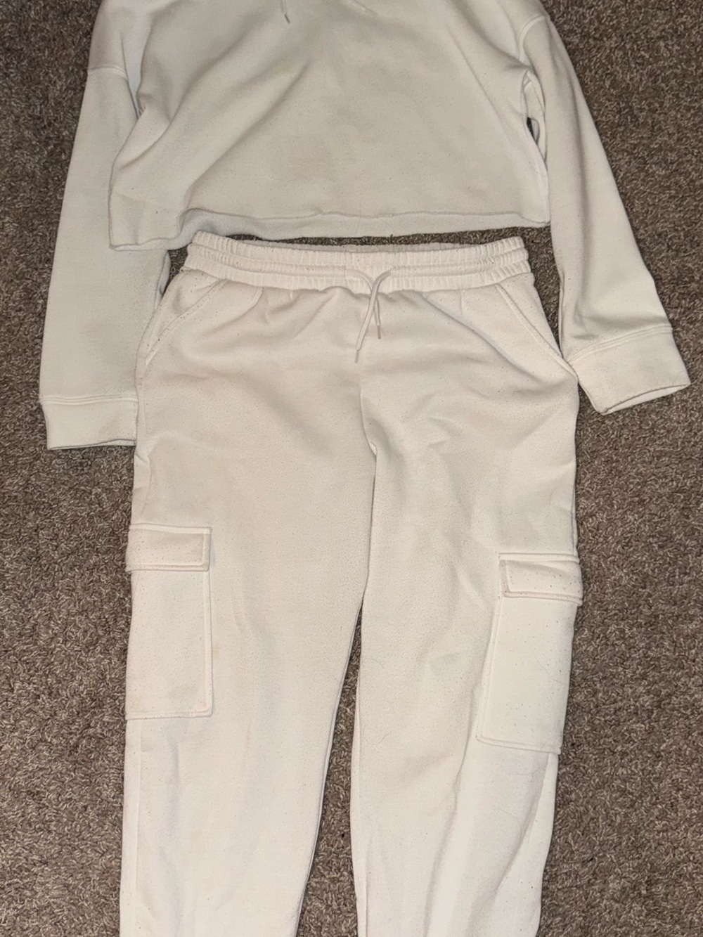 Women’s Cream Cargo Joggers - Casual Track Pants